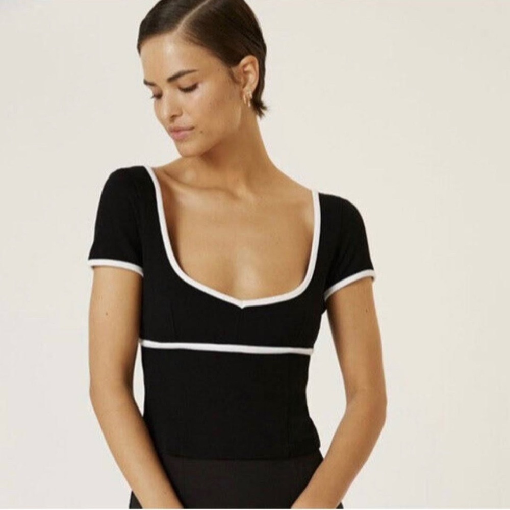 Maeve Black and White Women's Top